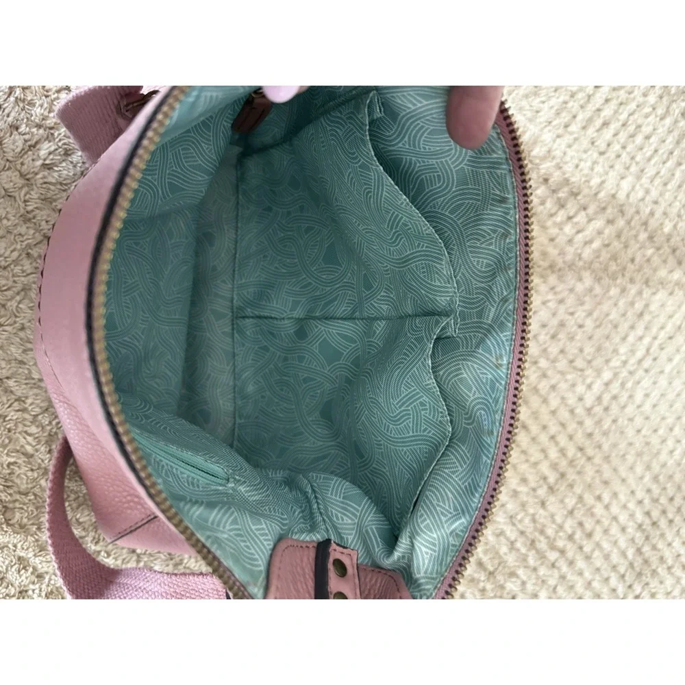 THE SAK Pink Pebbled Leather Handbag Crossbody Purse Tote Bag Med/Large